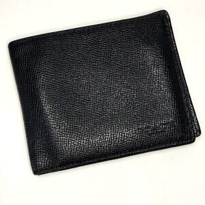 Coach Mens Polished Pebble Leather 3 In 1 Bi Fold Wallet Billfold Black Embossed